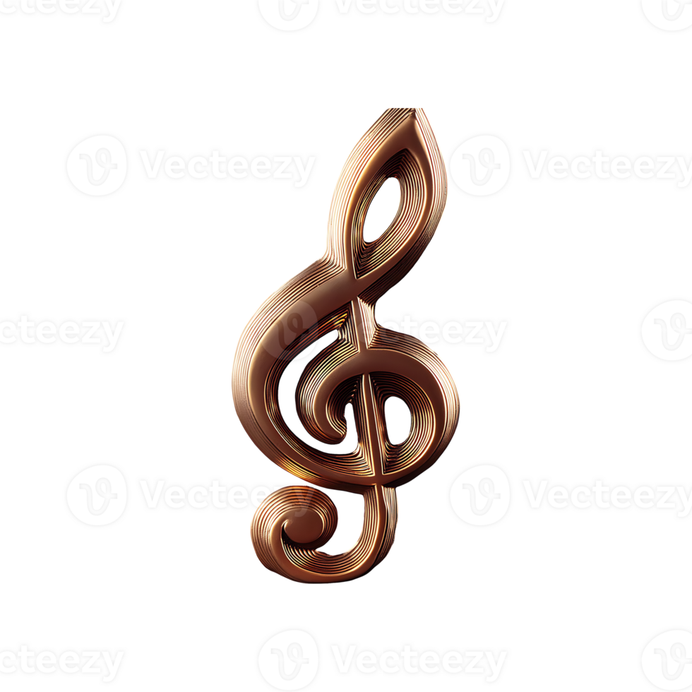 Treble Clef G Symbol isolated on transparent background png