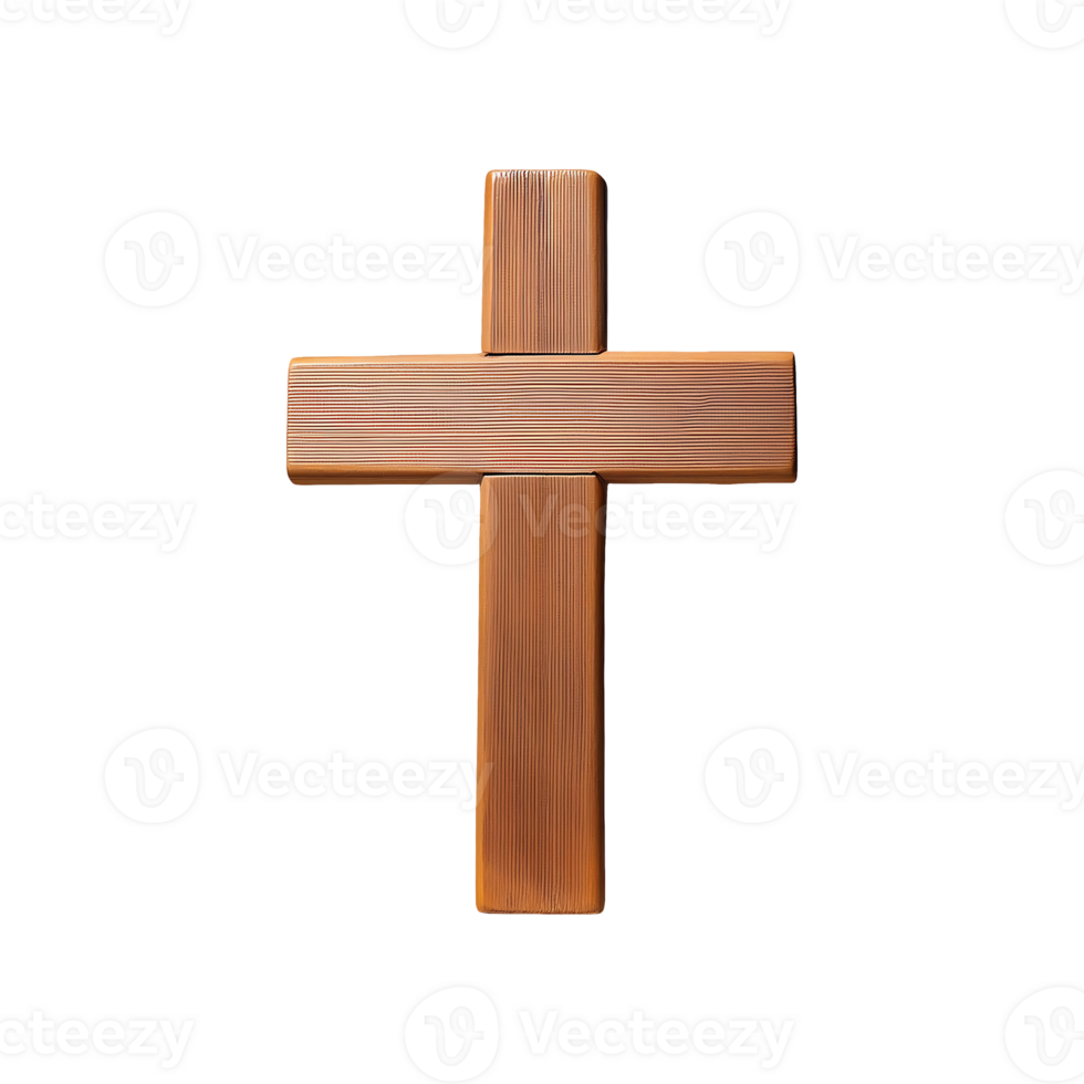 Wooden Cross Symbol isolated on transparent background png