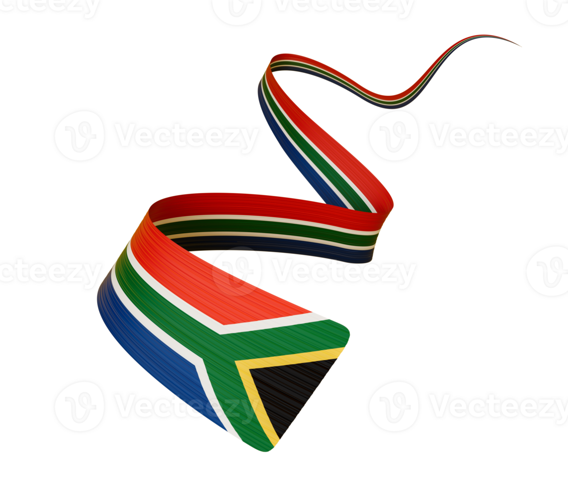 3d Flag Of South Africa, 3d Wavy Shiny South Africa Ribbon Flag , 3d illustration png