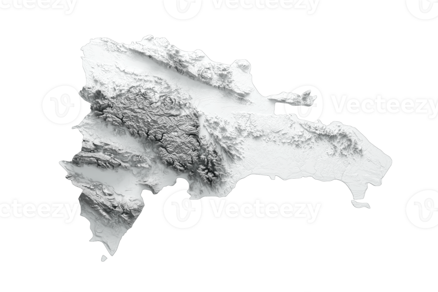 Dominican Republic Map Flag Shaded relief Color Height map 3d illustration png