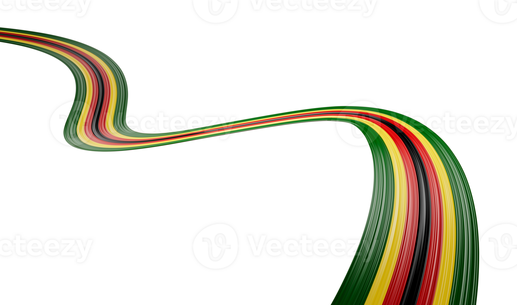 3d Flag Of Zimbabwe Country, Shiny Wavy 3d Flag Ribbon, 3d illustration png