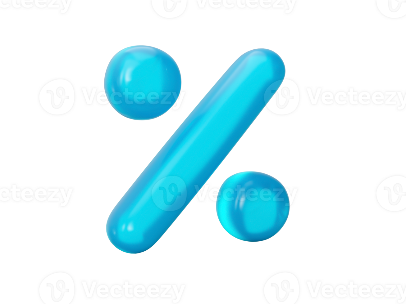 Blue jelly Percent sign, Jelly colorful alphabets numbers for kids 3d illustration png