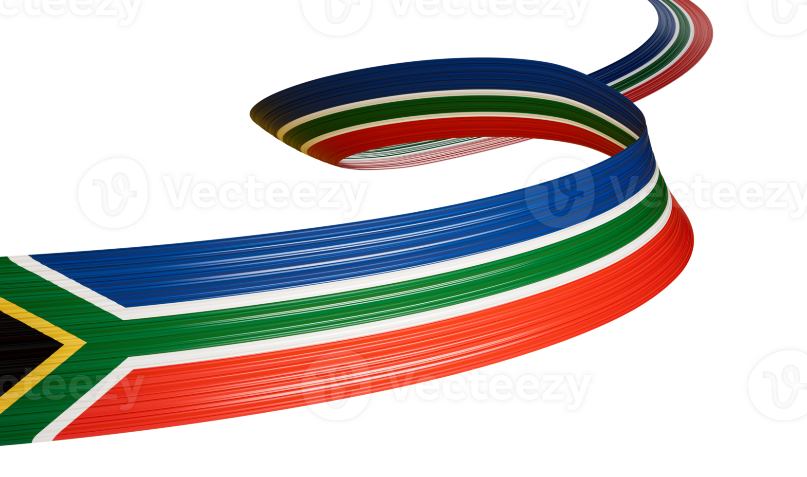 3d Flag Of South Africa, 3d Waving Ribbon Flag Of South Africa, 3d illustration png