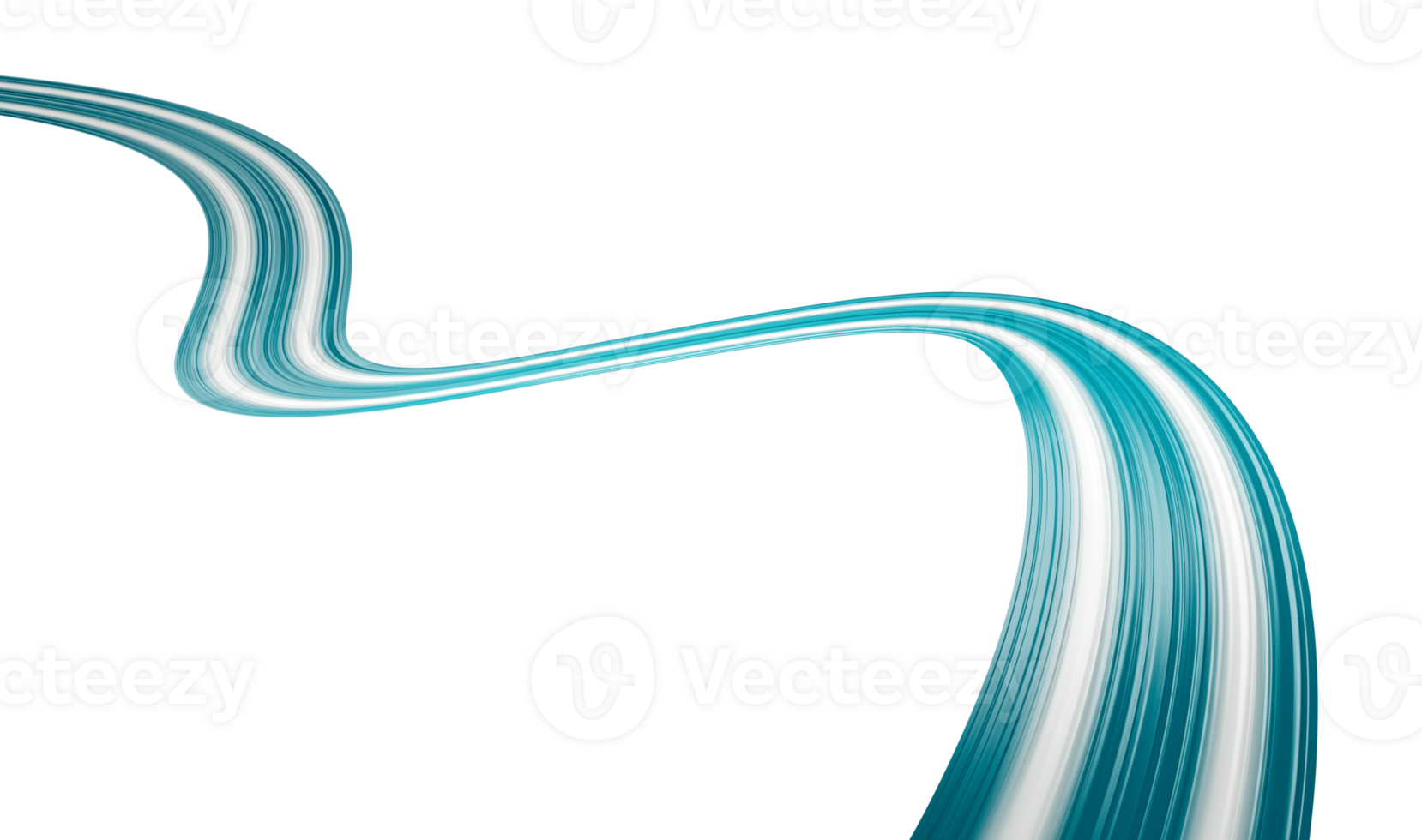 Teal and white ribbon as symbol of cervical cancer 3d illustration png