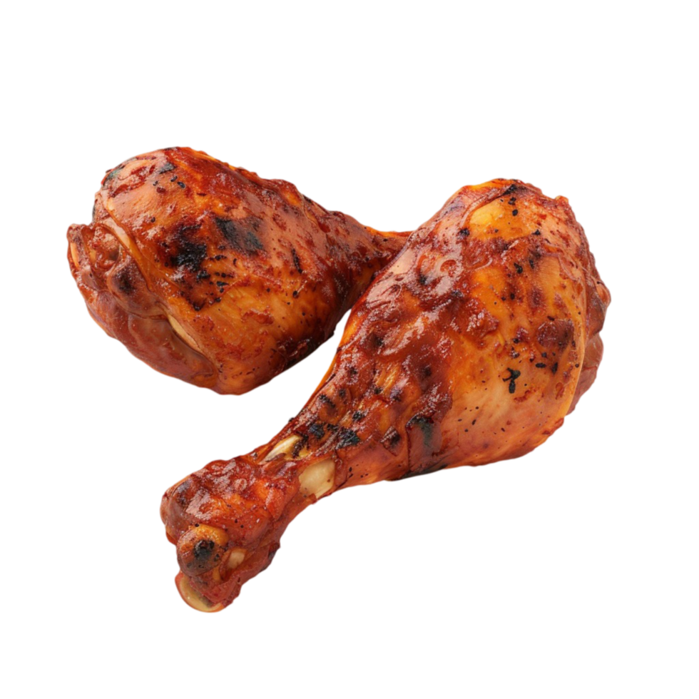 Two chicken legs on a transparent background. png