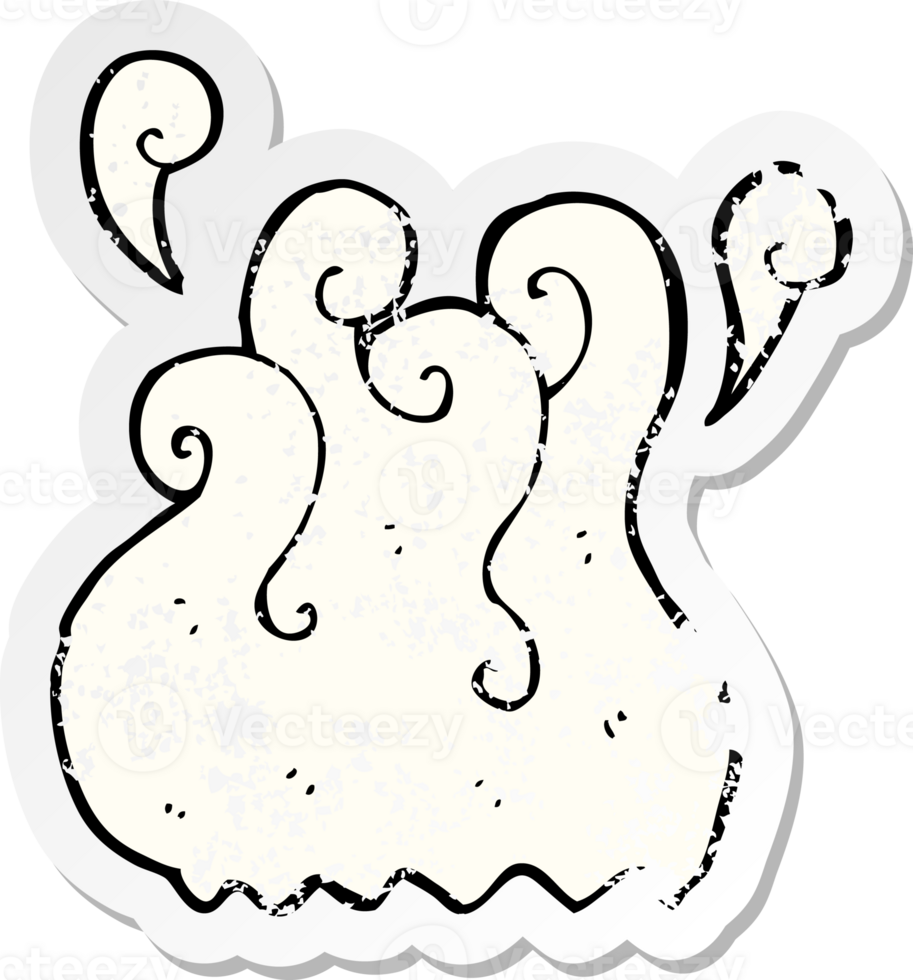 retro distressed sticker of a steam cartoon element drawing png