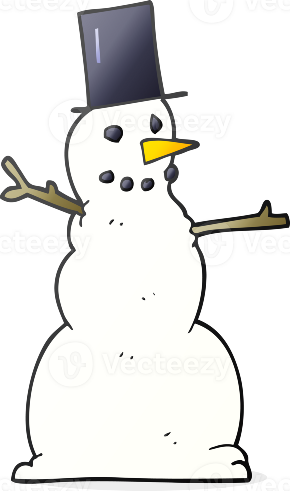 freehand drawn cartoon snowman drawing png