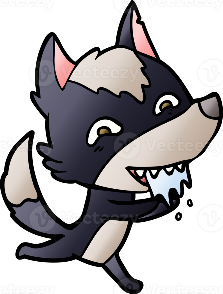 cartoon hungry wolf drawing png