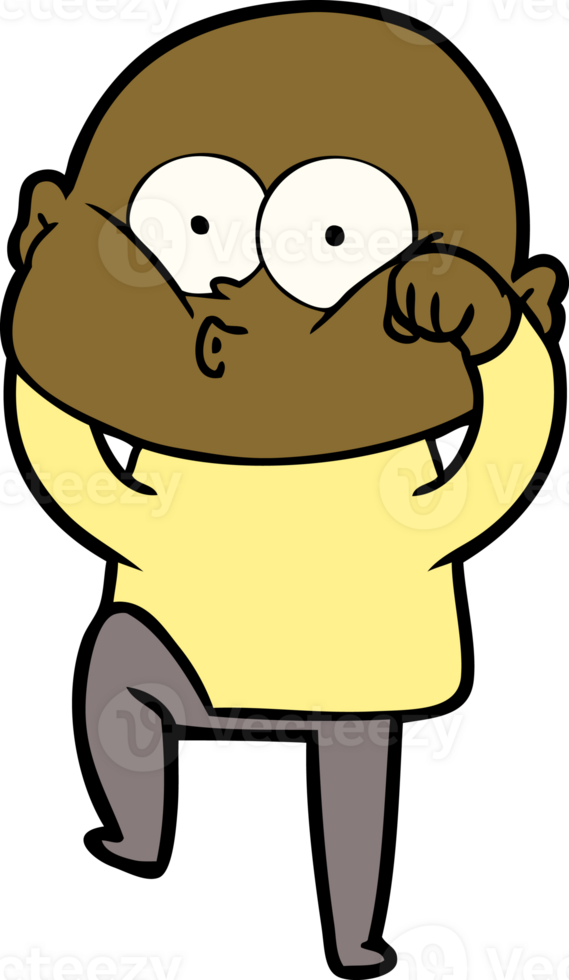 cartoon bald man staring drawing png