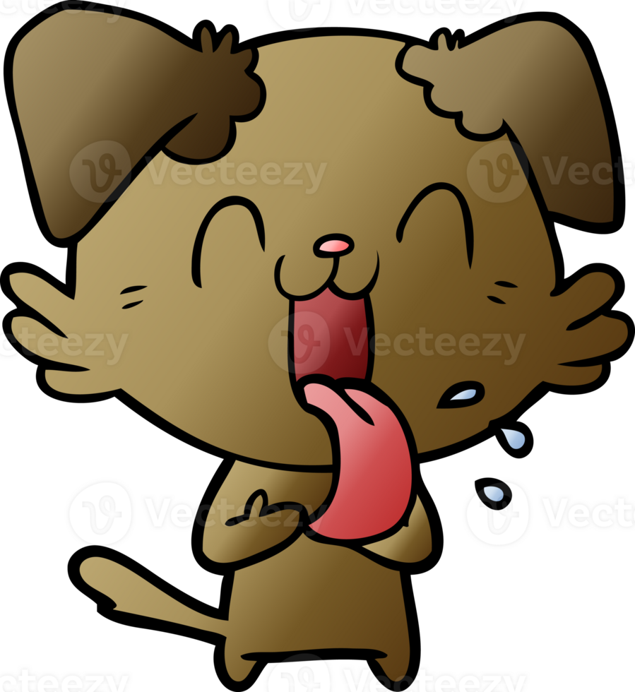 cartoon panting dog drawing png