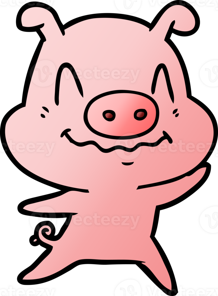 nervous cartoon pig drawing png