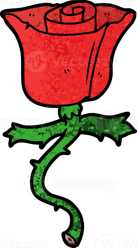 cartoon rose with thorns drawing png