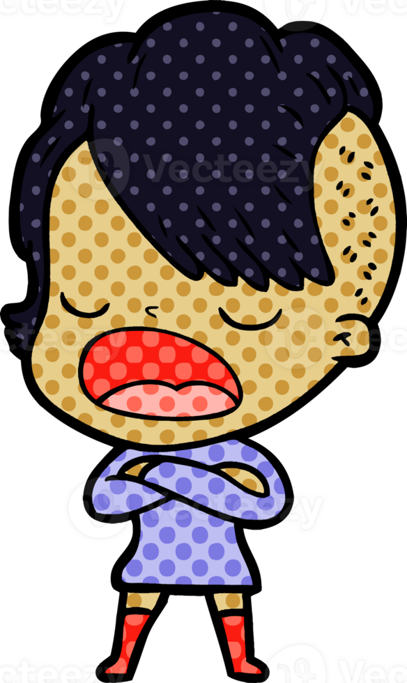 cartoon cool hipster girl talking drawing png