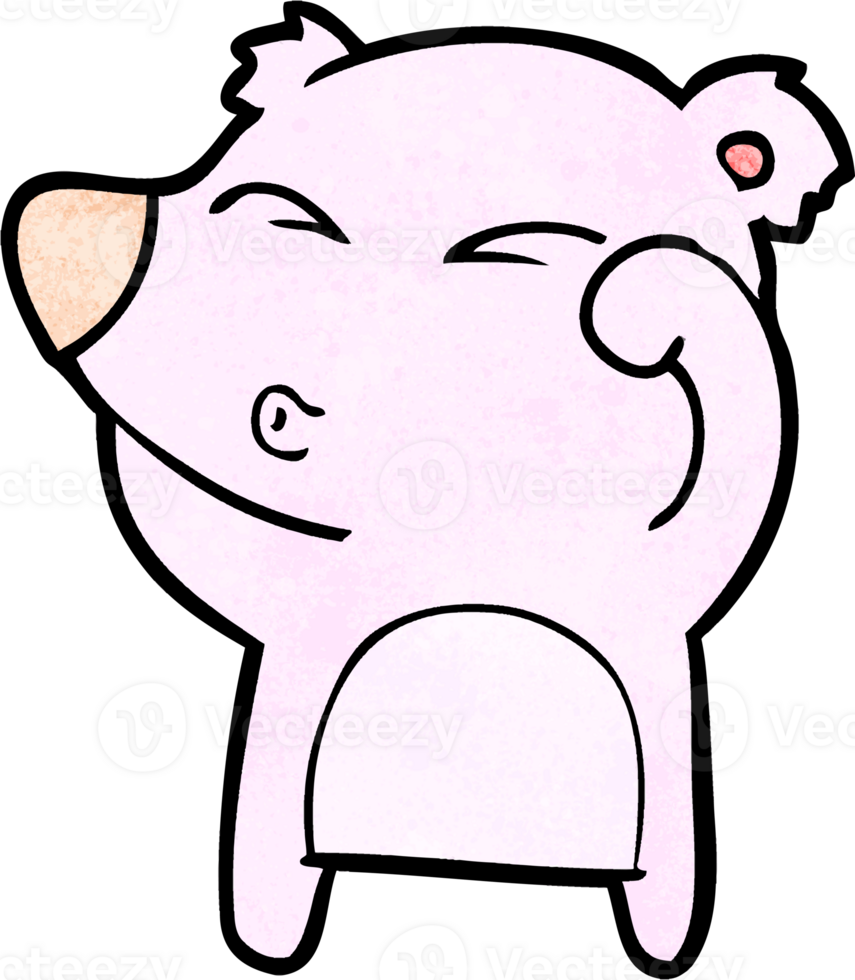 cartoon tired bear rubbing eyes drawing png
