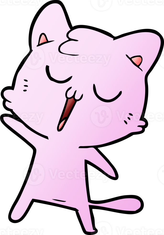 cartoon cat singing drawing png