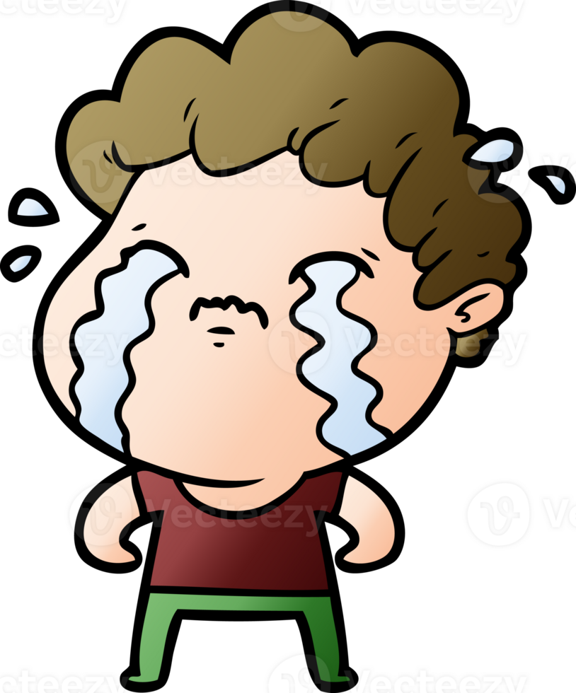 cartoon man crying drawing png