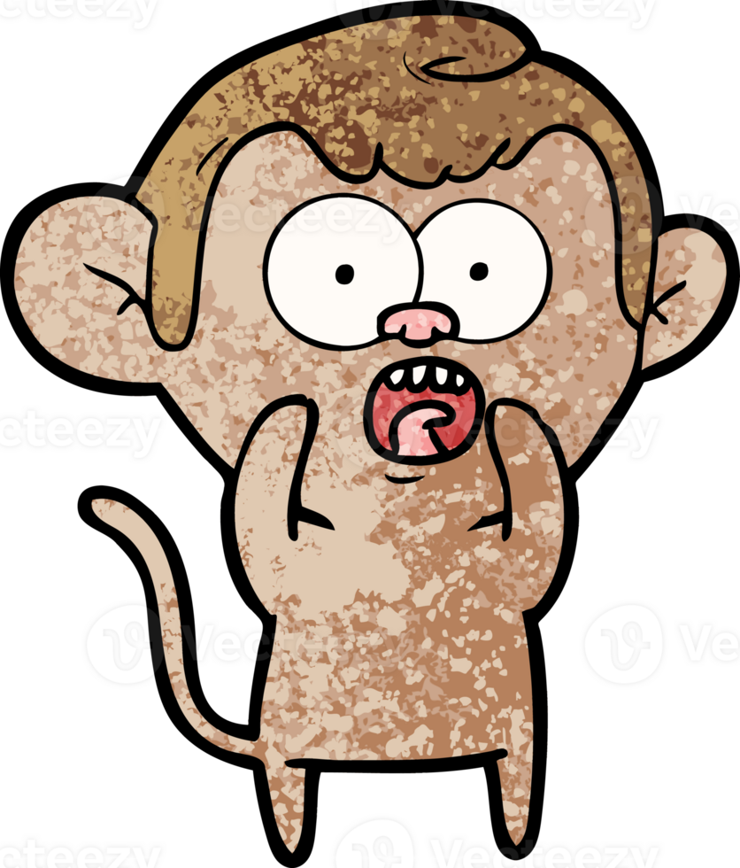 cartoon shocked monkey drawing png