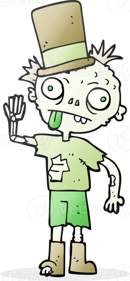 freehand drawn cartoon zombie drawing png