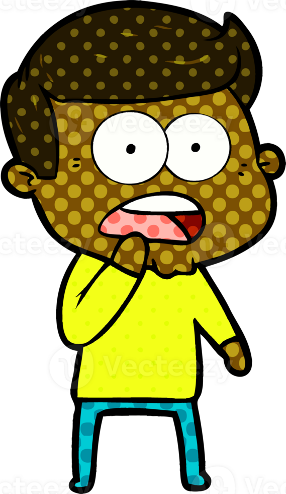 cartoon shocked man drawing png