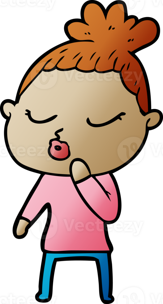 cartoon calm woman drawing png