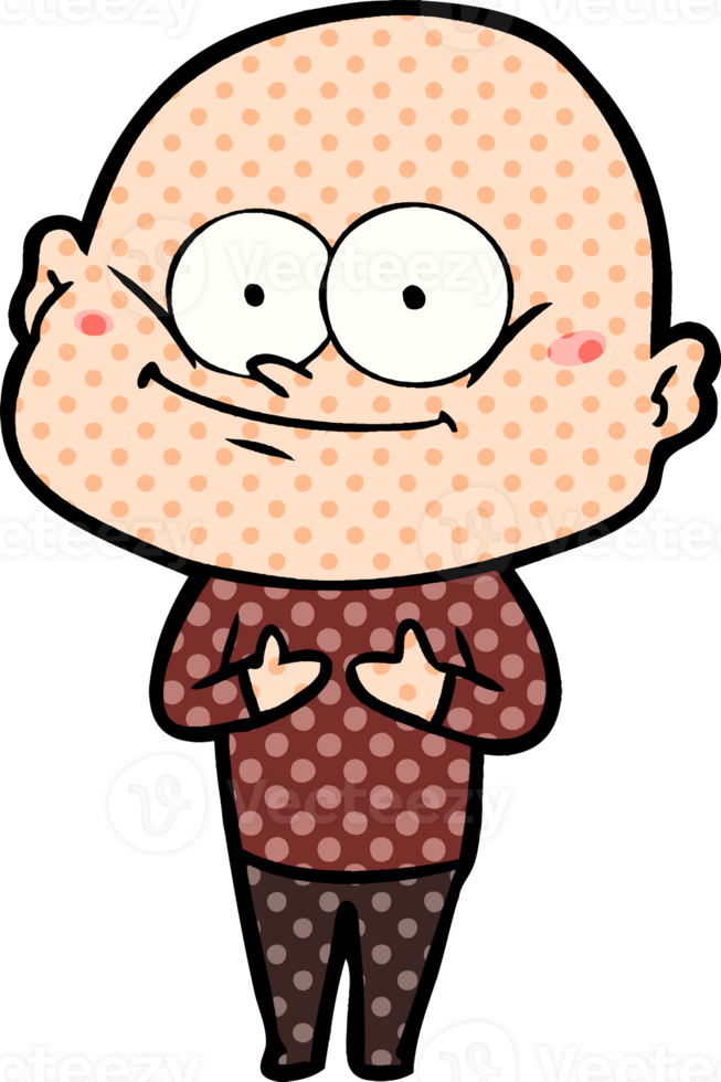 cartoon bald man staring drawing png