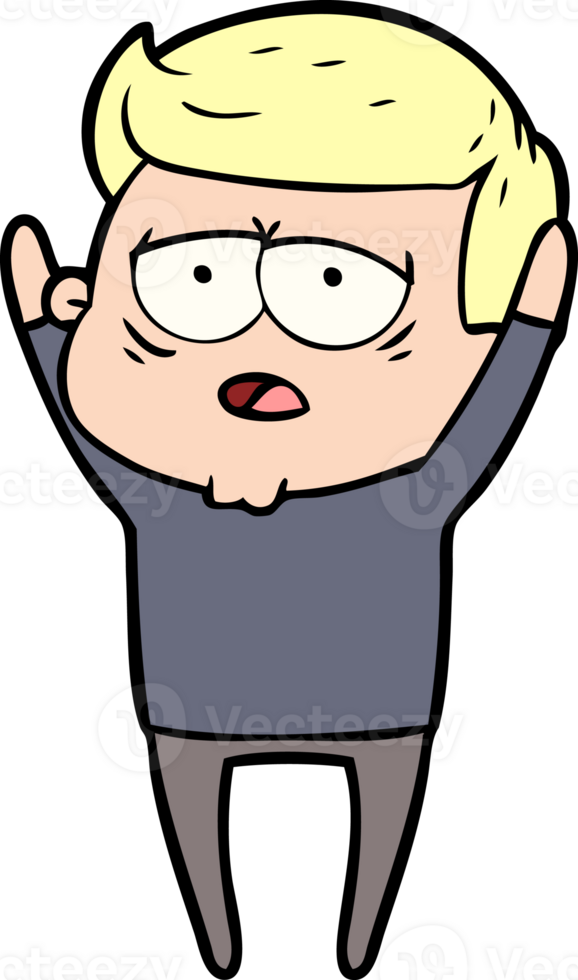 cartoon tired man drawing png