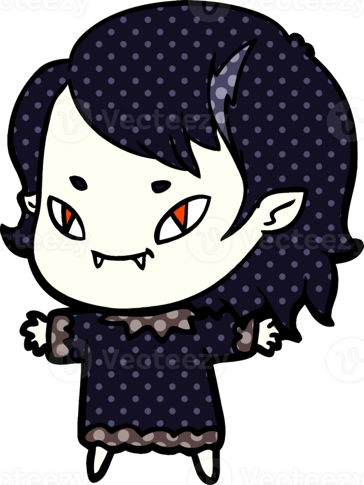 cartoon friendly vampire girl drawing png
