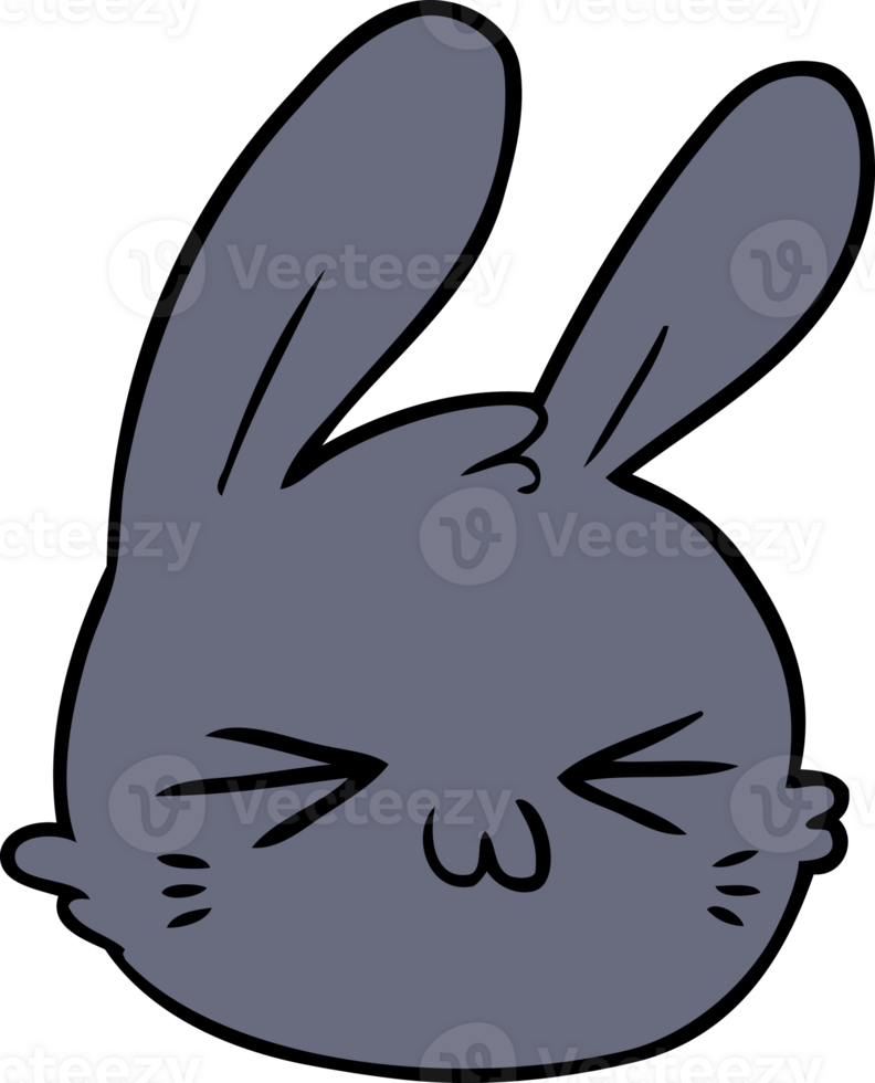 cartoon rabbit face drawing png