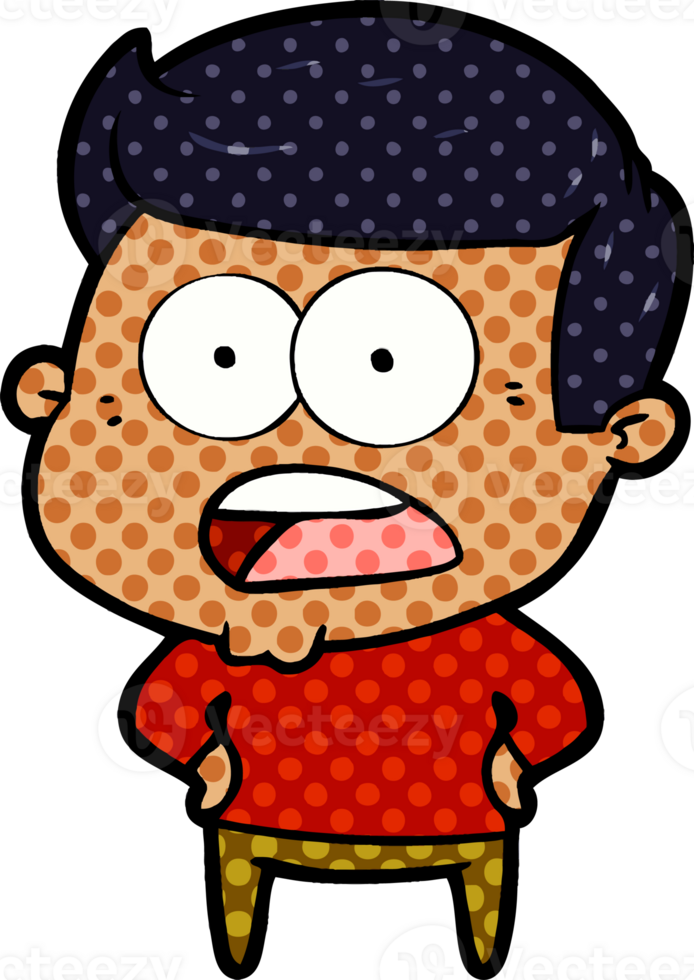 cartoon shocked man drawing png
