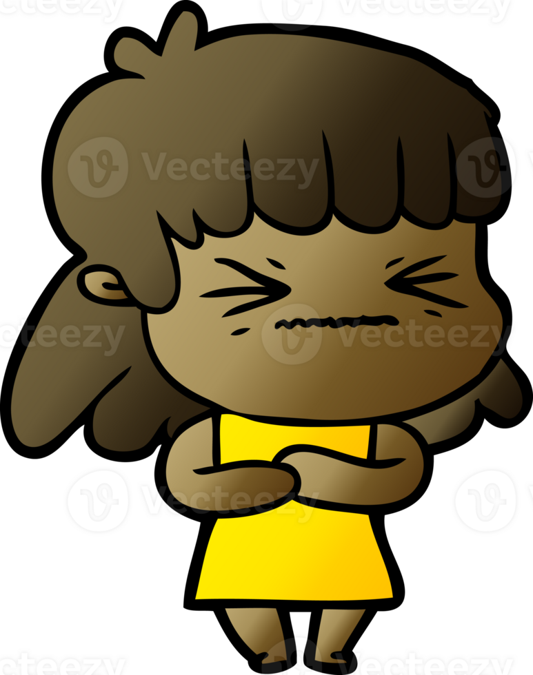 cartoon angry girl drawing png