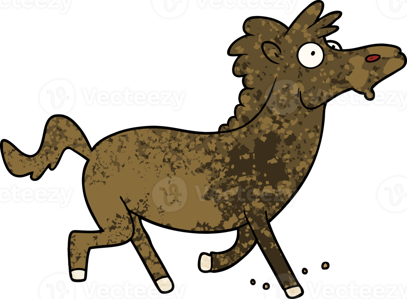 cartoon running horse drawing png