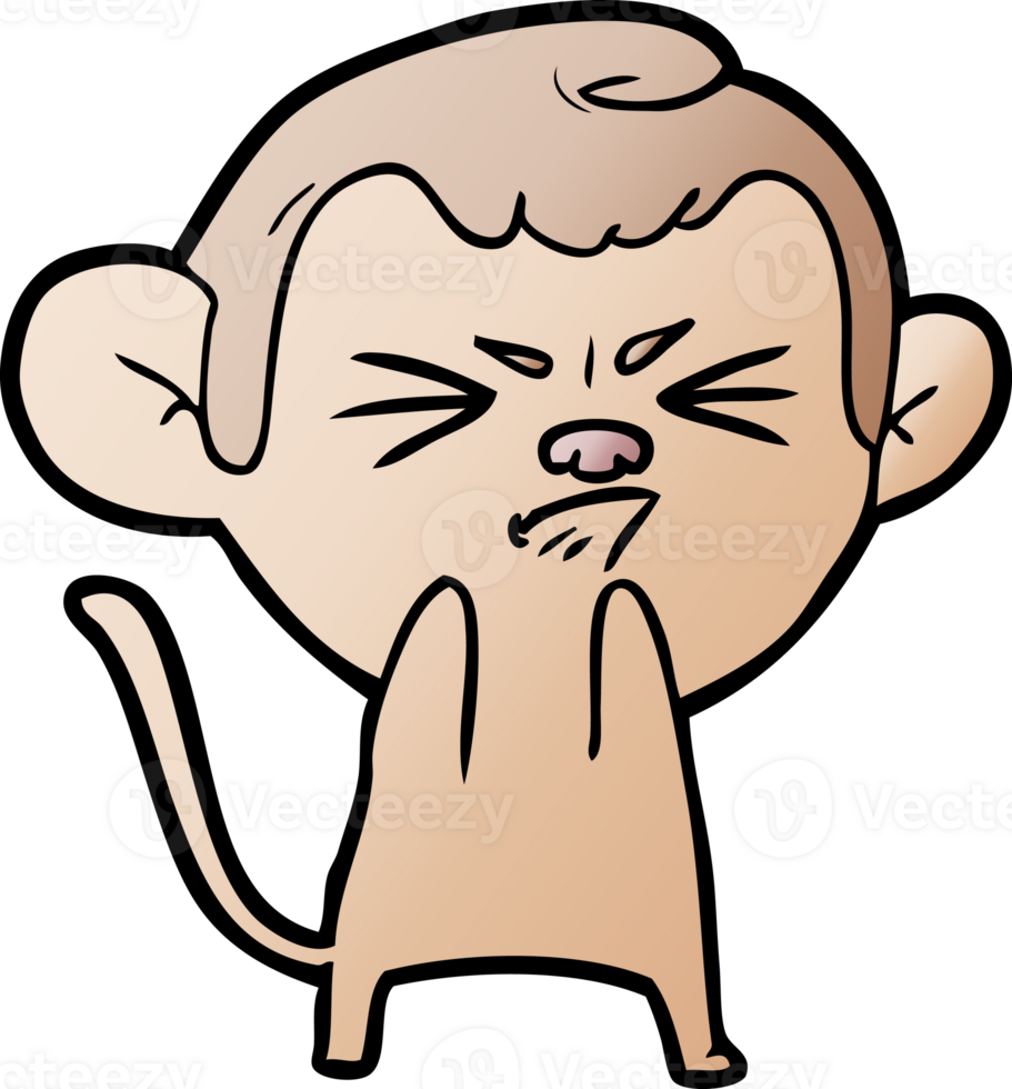 cartoon annoyed monkey drawing png