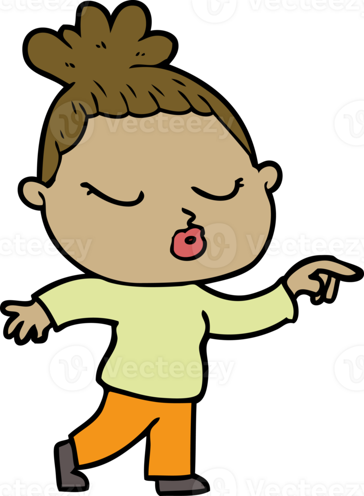 cartoon calm woman drawing png