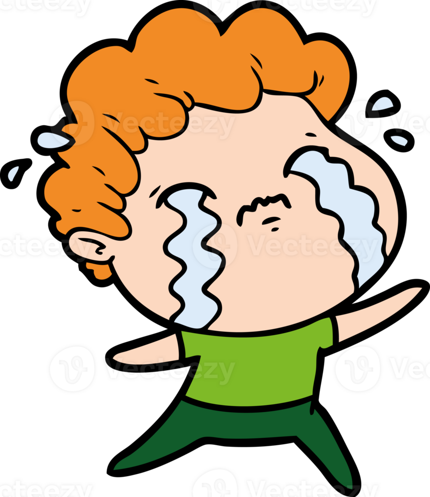 cartoon man crying drawing png