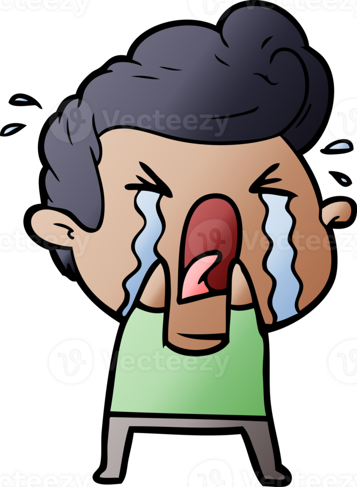cartoon crying man drawing png