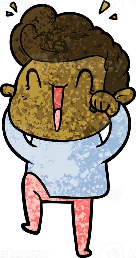cartoon excited man drawing png