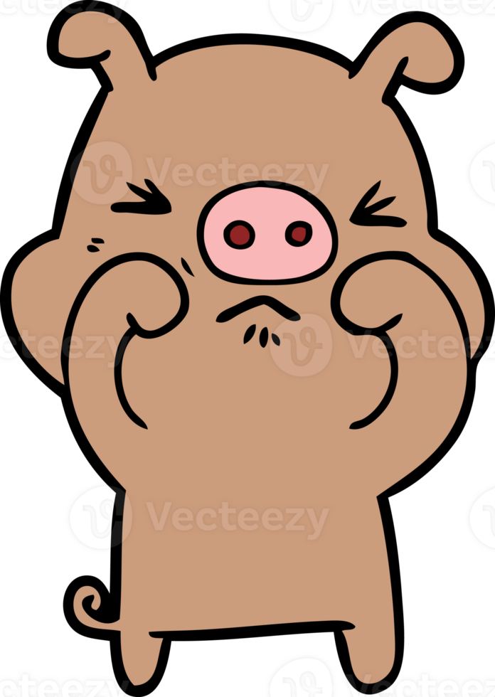 cartoon grumpy pig drawing png