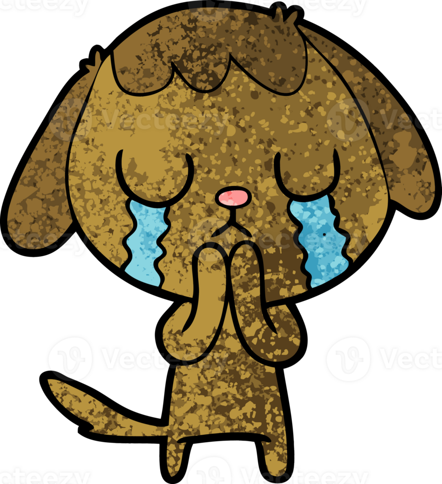 cute cartoon dog crying drawing png