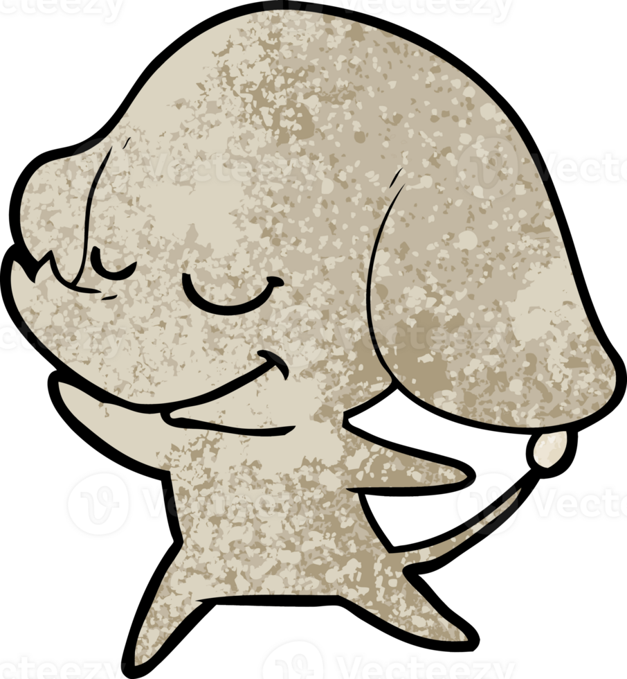 cartoon smiling elephant drawing png