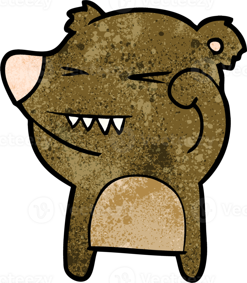 angry bear cartoon drawing png