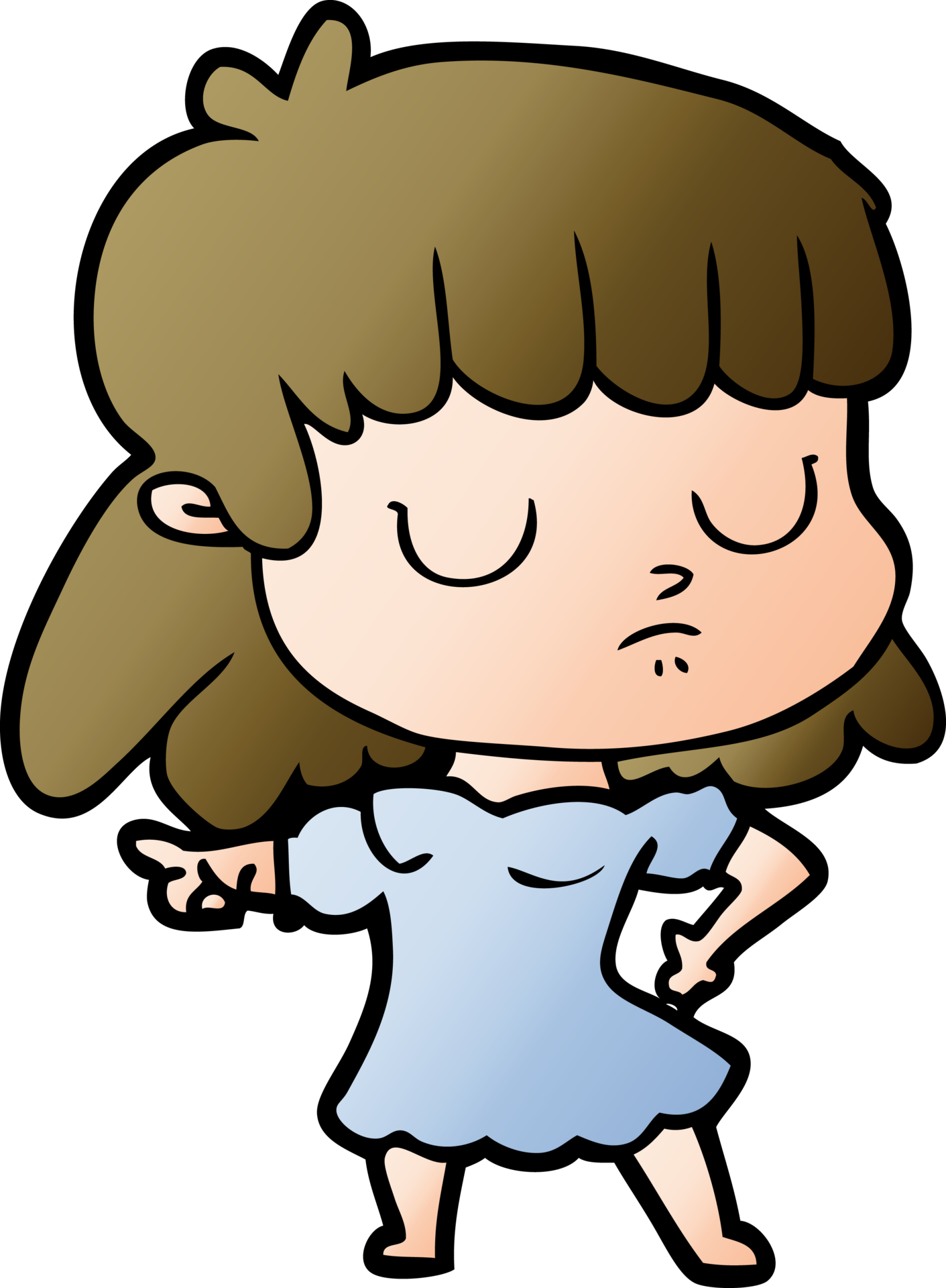 cartoon indifferent woman drawing 46828133 PNG
