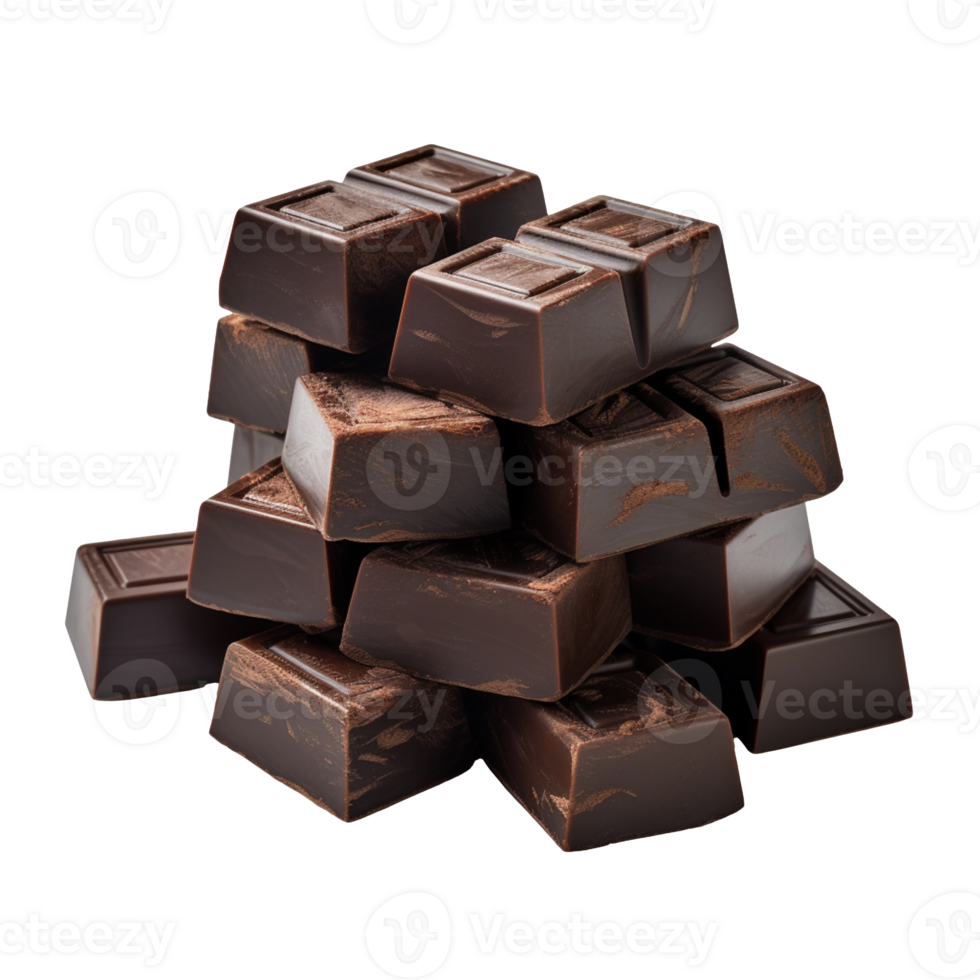 Dark chocolate block isolated on transparent background png