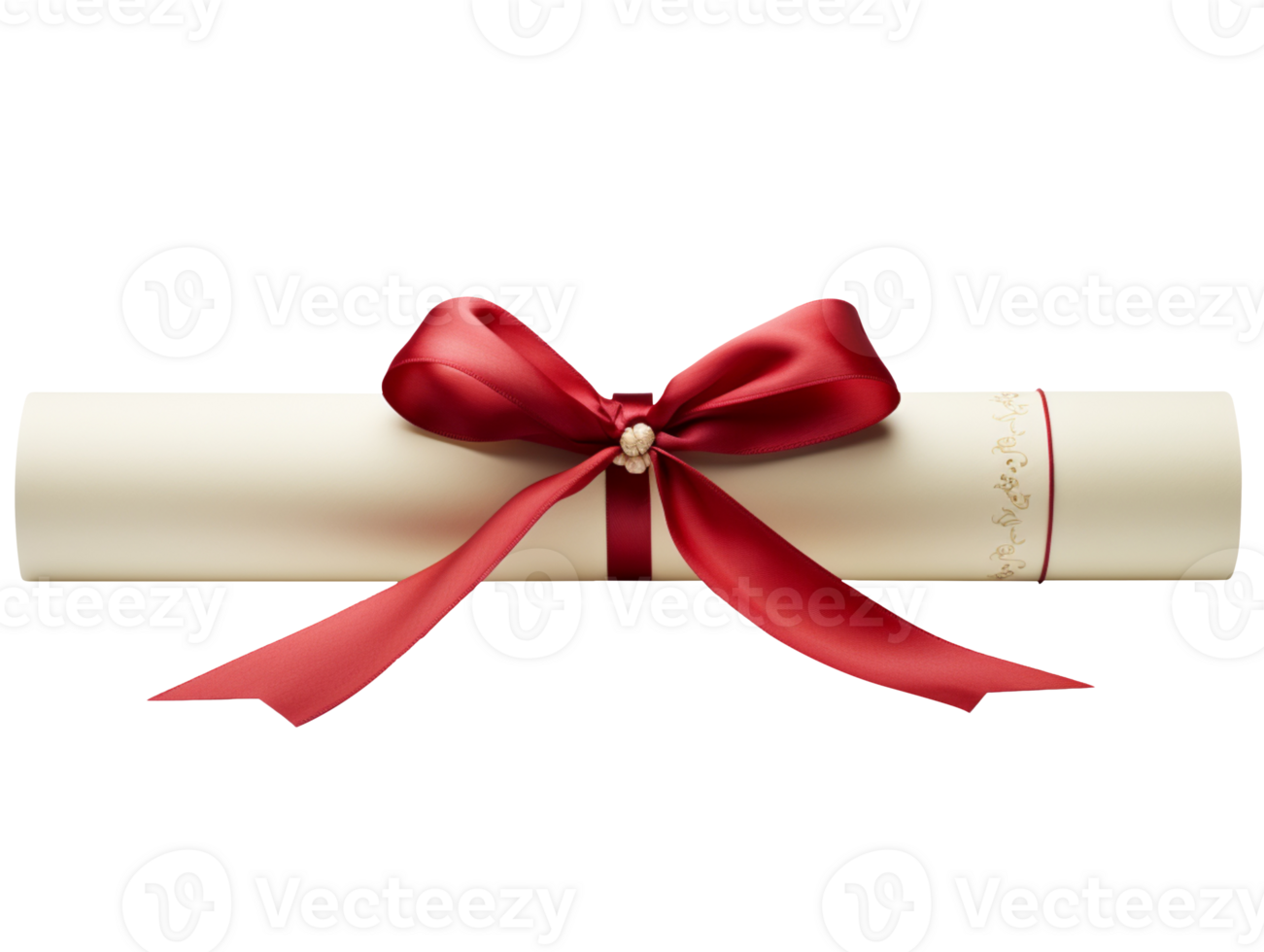 Degree scroll with red ribbon isolated on transparent background png