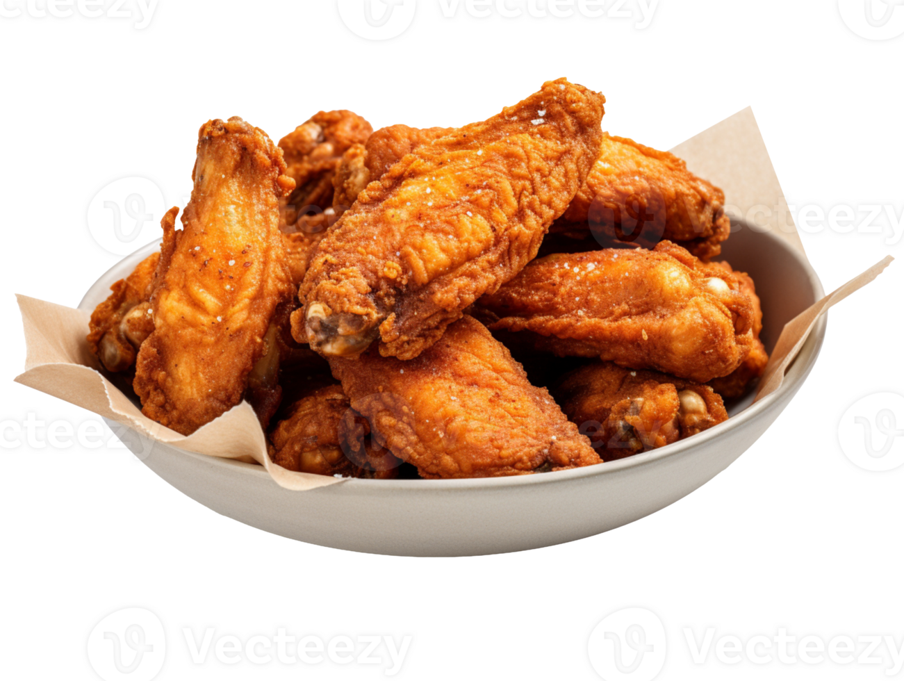 Deep fried chicken wings isolated on transparent background png