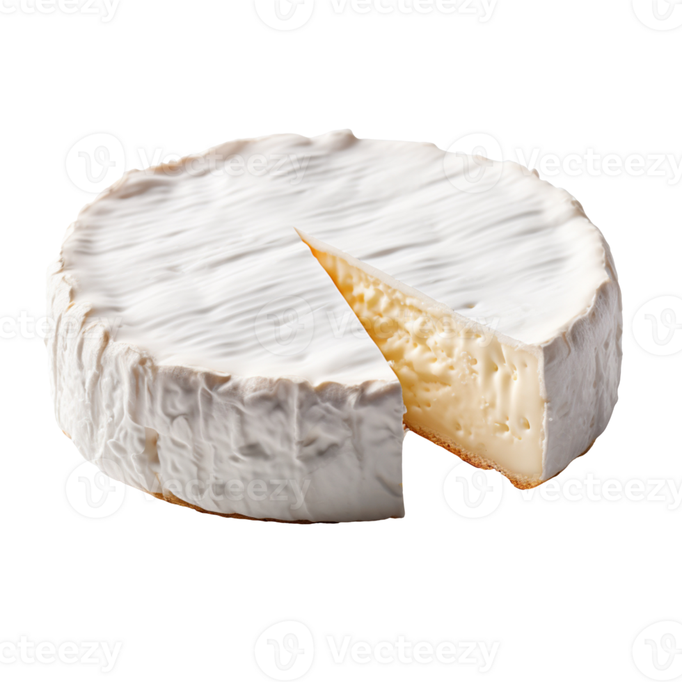 Delicious creamy camembert cheese isolated on transparent background png
