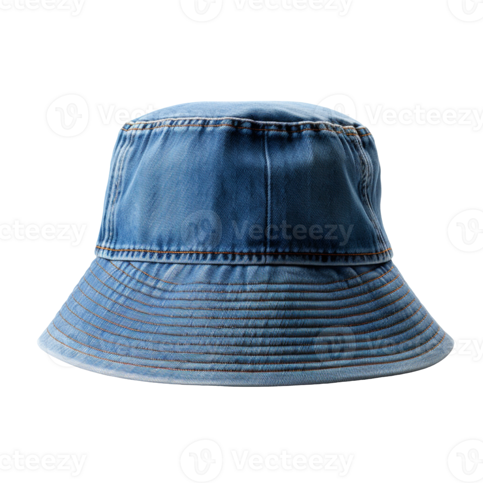 Denim bucket hat isolated on transparent background png
