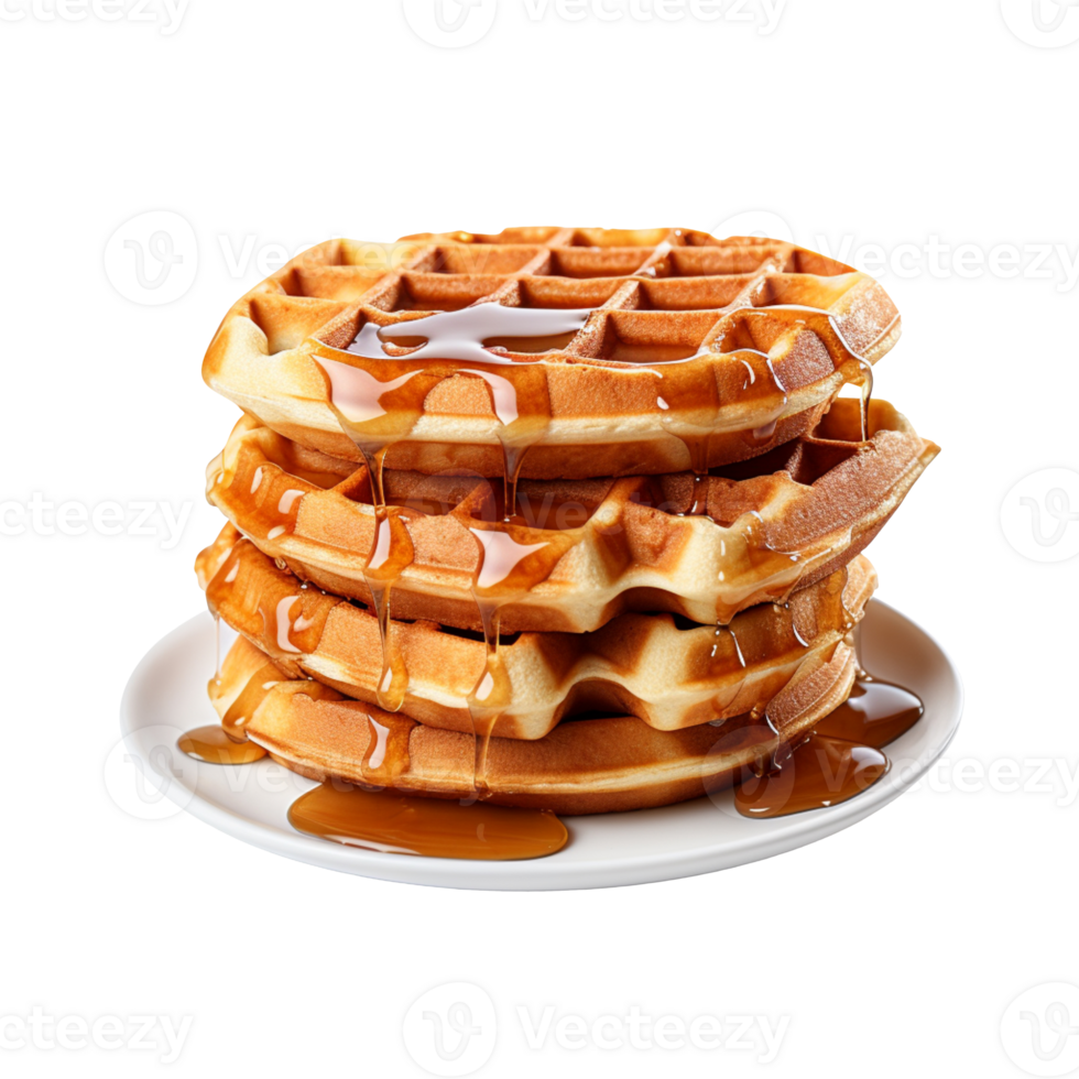 Delicious Waffle isolated on transparent background png