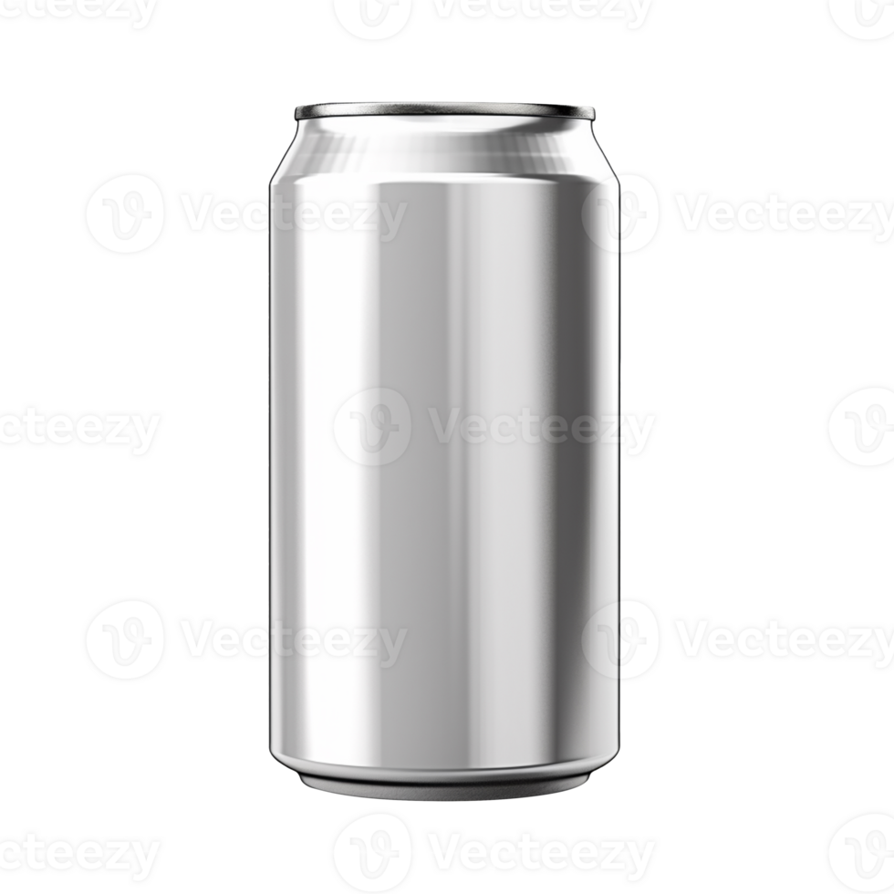 Empty beer soda can isolated on transparent background png