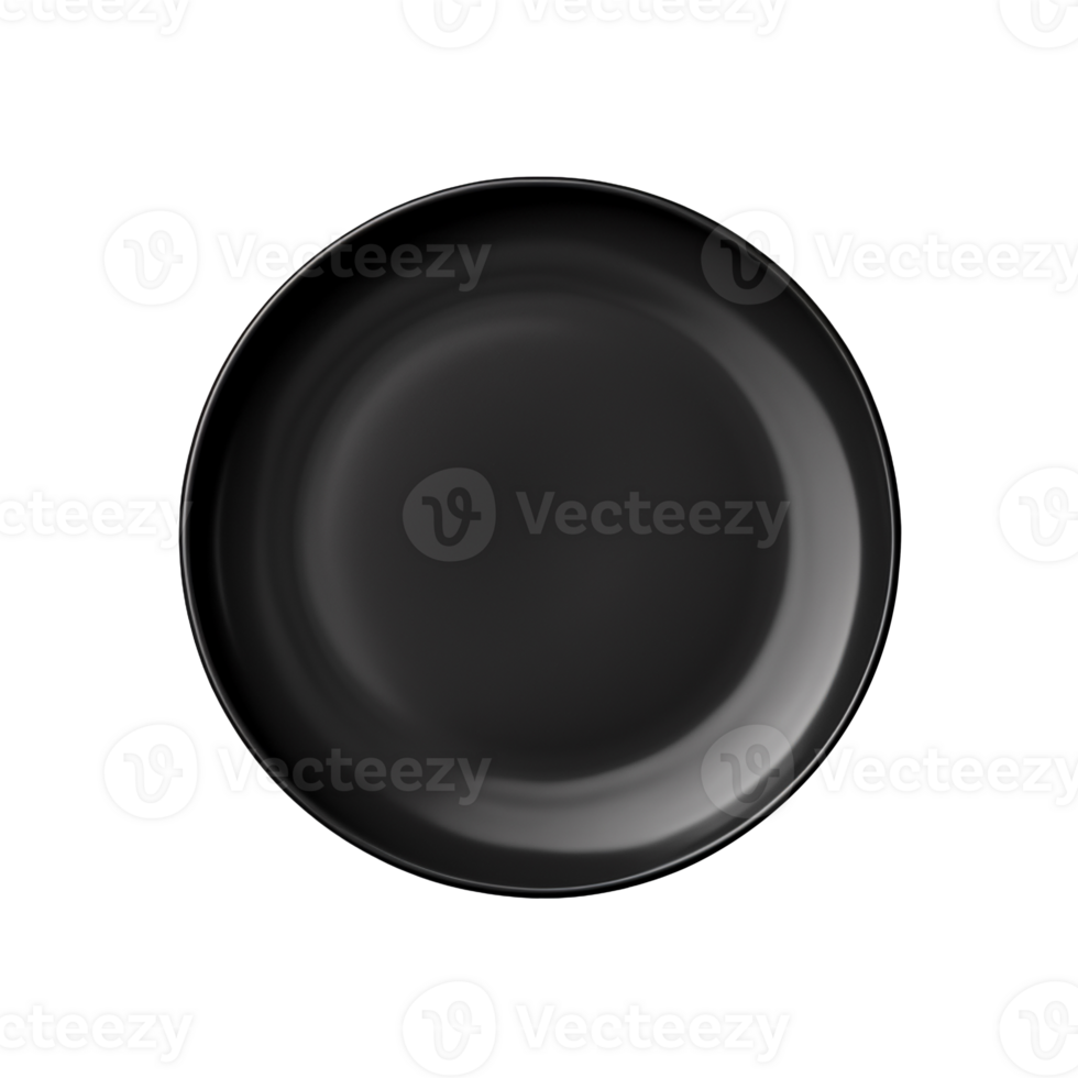 empty black plate isolated on transparent background png