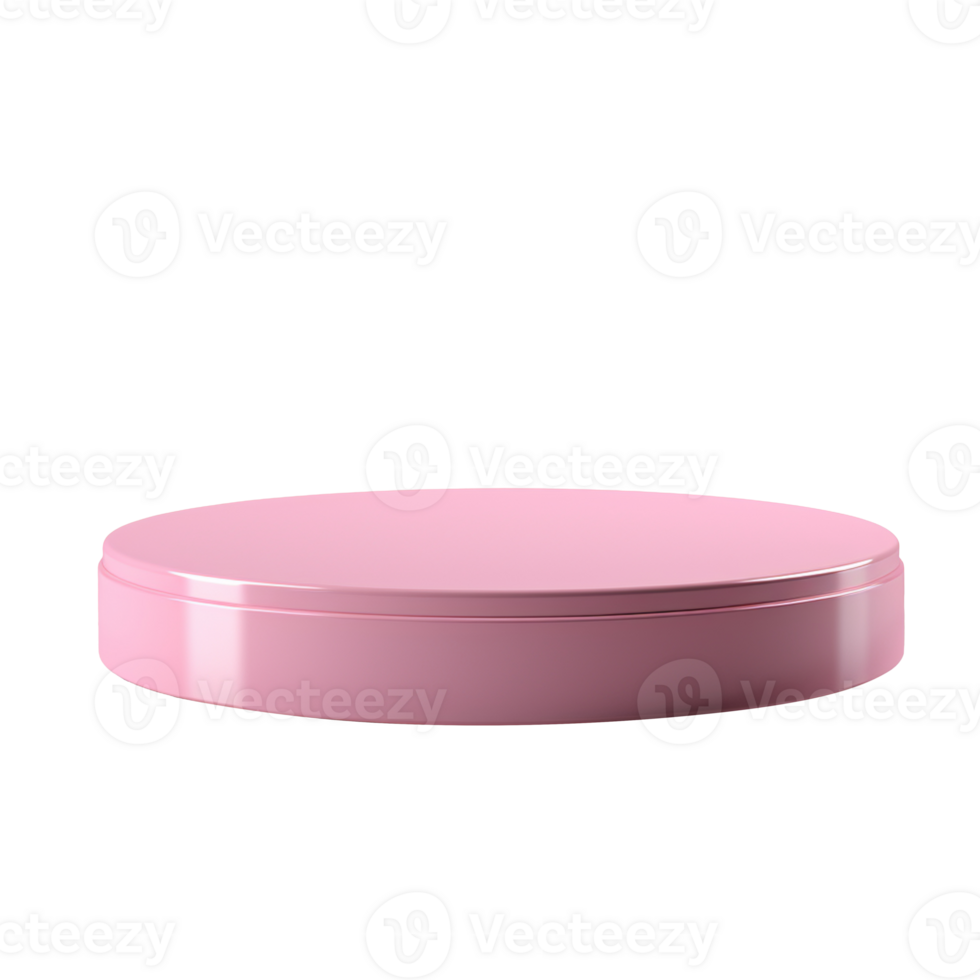 Empty pink podium for product display isolated on transparent background png